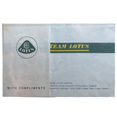Team Lotus - Compliments slip