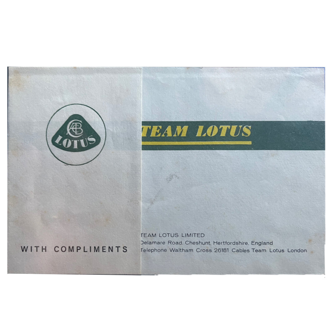 Team Lotus - Compliments slip