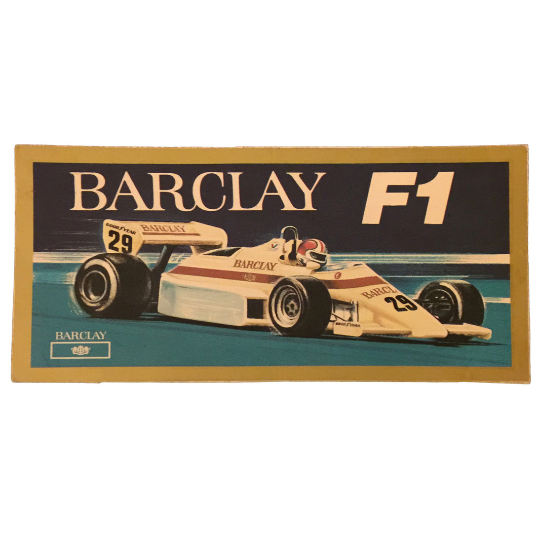 Barclays F1 Thierry Boutsen Arrows Sticker 2