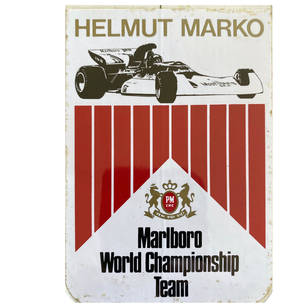 Marlboro BRM - Helmut Marko - Driver sticker