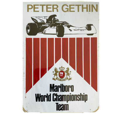 Marlboro BRM - Peter Gethin - Driver Sticker