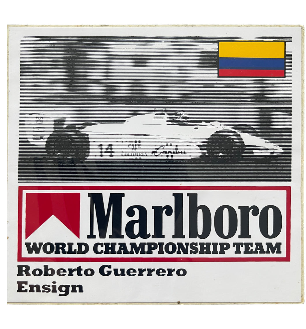 marlboro-world-championship-team-driver-sticker- Reberto Guerrero - Ensign