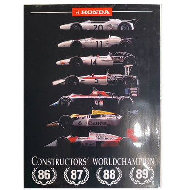Honda Constructors World Champion 86 -87 -88 - 89