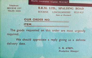 BRM Enterprises - Order form