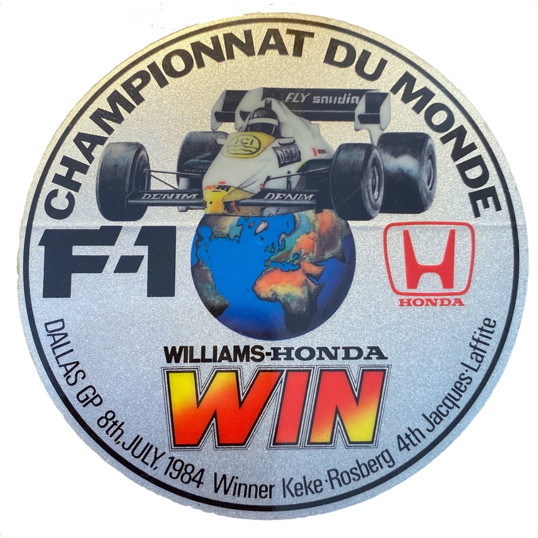 Honda Wins Sticker - Williams - Keke Rosberg 1984 - French