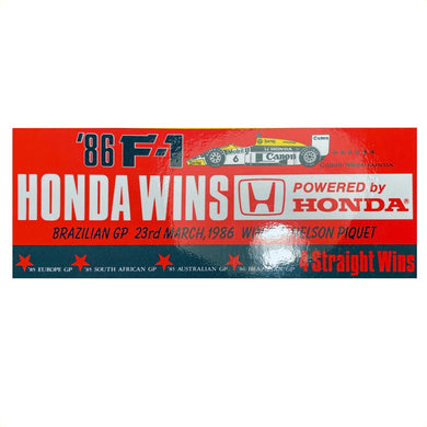 Honda Williams Wins Brazilian GP 1986