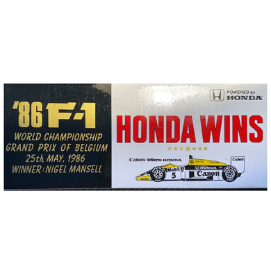 Honda Williams Wins Belgium GP 1986