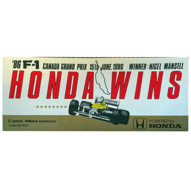 Honda Williams Wins Canadian GP 1986