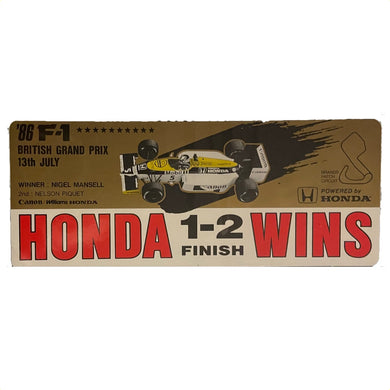 Honda Williams Wins British GP 1986