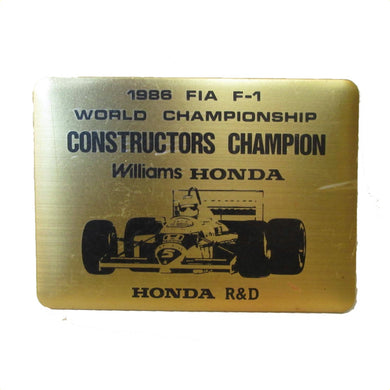 Honda R&D Williams Constructors champion - Metal - 1986