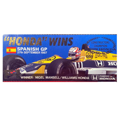 Honda Williams Wins Spanish GP 1987