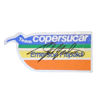 Team Copersucar sticker - Signed Emerson Fittipaldi