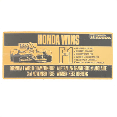 Honda Williams Win Australia 1985