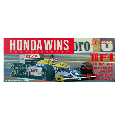 Honda Williams Wins Hungarian GP 1986
